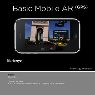 NOTES: 
Bionic Eye. 
You get the idea... 
If you’re here attending this event, you already know these apps. 
 