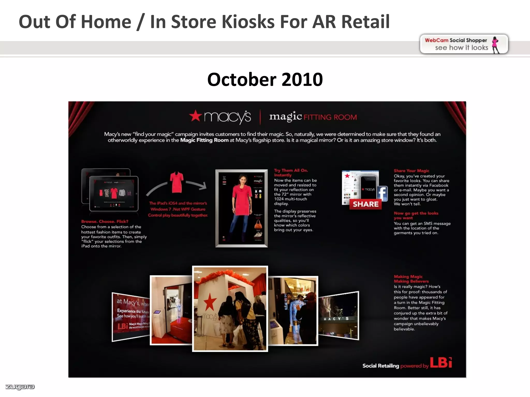 Out Of Home / In Store Kiosks For AR Retail

                     October 2010
 