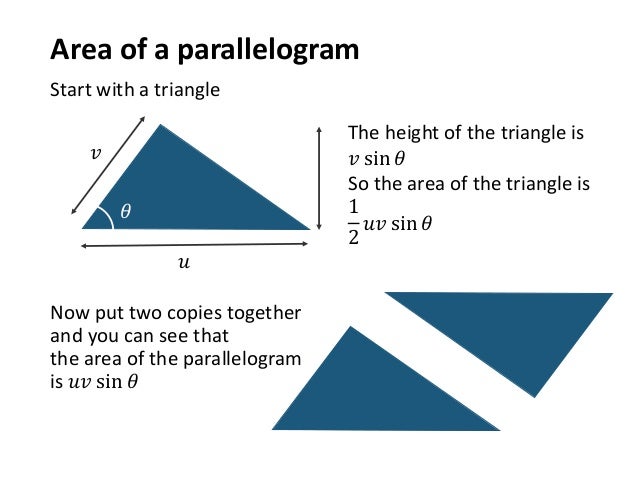 Dimensional vectors space plane Area of-parallelogram