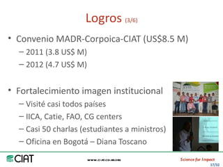 Area America Latina y el Caribe del CIAT: logros y retos