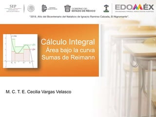 Cálculo Integral
Área bajo la curva
Sumas de Reimann
由NordriDesign提供
www.nordridesign.com
M. C. T. E. Cecilia Vargas Velasco
 