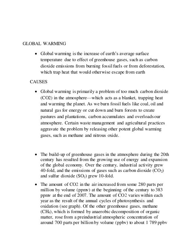 Example reaction paper climate change