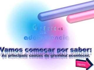 Vamos começar por saber:As principais causas da gravidez acontecer.seguinte