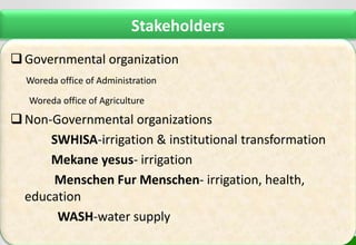 Area description of Kabe (Dagnu)  watershed, Ethiopia