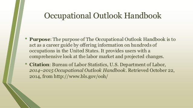 a ready reference 2014 2015 occupational outlook handbook bureau of labor statistics occupational outlook handbook