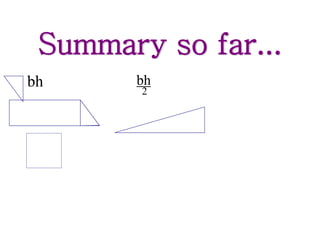 Summary so far...
bh bh
2
 