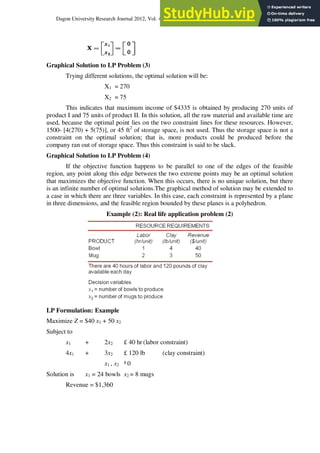 A Real Life Application Of Linear Programming | PDF