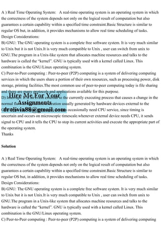 A ) Real Time Operating System A real-time operating system is an.pdf