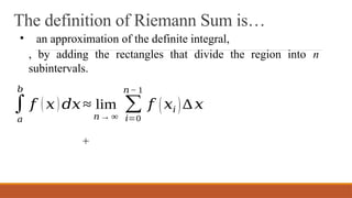 AREA OF A REGION UNDER A CURVE AND RIEMANN SUM.pptx