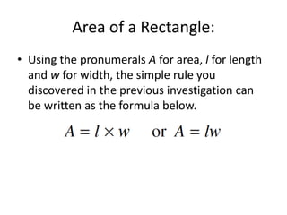 Area of rectangle | PPTX