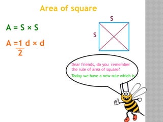 Area of square Area using sides s s .pptx