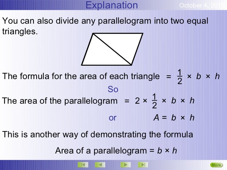 Area parallelograms