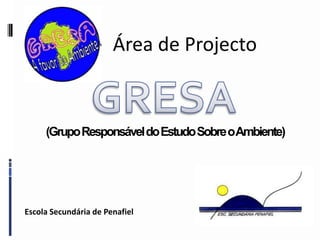 Área de Projecto GRESA (Grupo Responsável do Estudo Sobre o Ambiente) Escola Secundária de Penafiel 