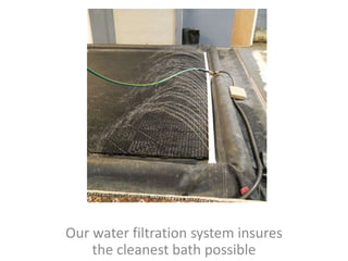 Our water filtration system insures
the cleanest bath possible
 