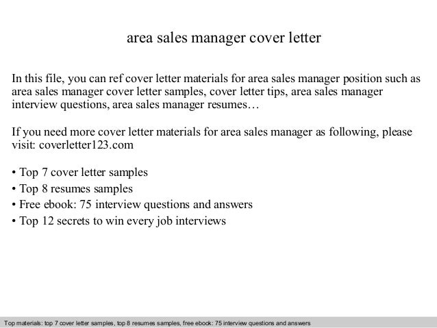 application letter for area sales manager position