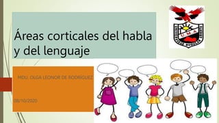 Áreas corticales del habla
y del lenguaje
MDU. OLGA LEONOR DE RODRÍGUEZ
08/10/2020
 