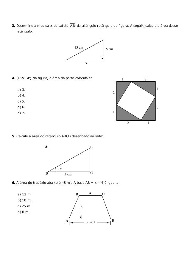 Areas De Figuras Planas