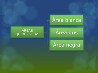ÁREAS
QUIRÚRGICAS
Área blanca
Área gris
Área negra
 