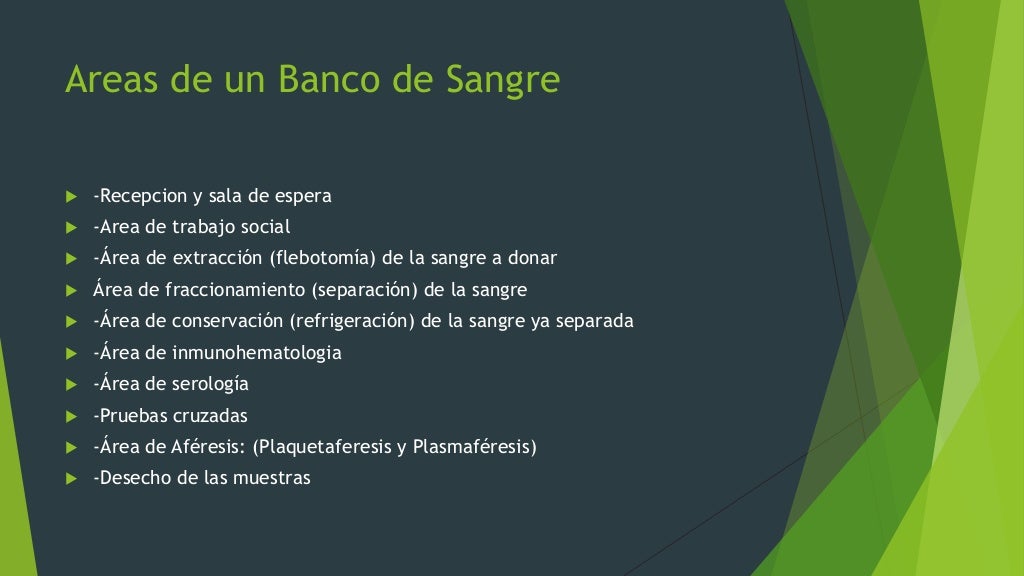 Areas De Un Banco De Sangre