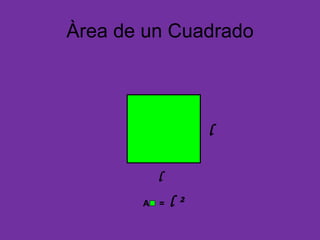 Àrea de un Cuadrado l l A = l ²