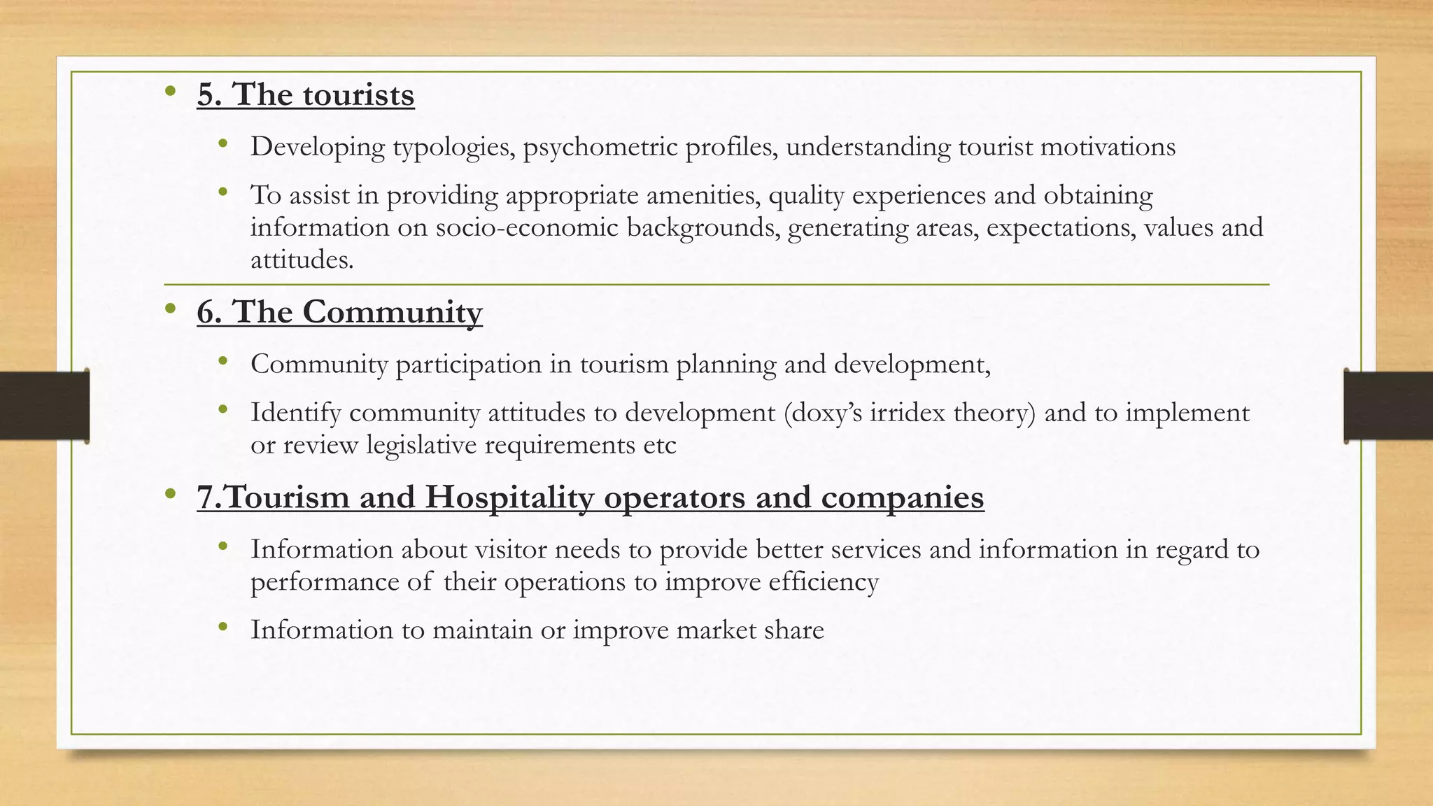 Understanding Tourism Areas of tourism research | PPTX