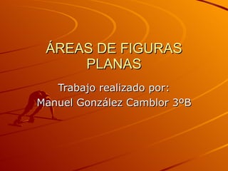 ÁREAS DE FIGURAS PLANAS Trabajo realizado por: Manuel González Camblor 3ºB 