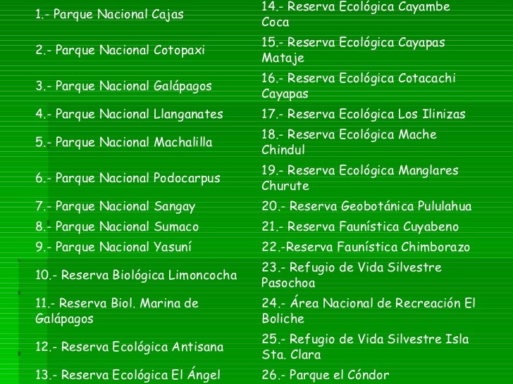 Resultado de imagen para parques nacionales del ecuador