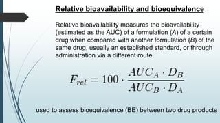 Relative Bioavailability Equation Area under the curve- Dr ASHWIN R | PPTX