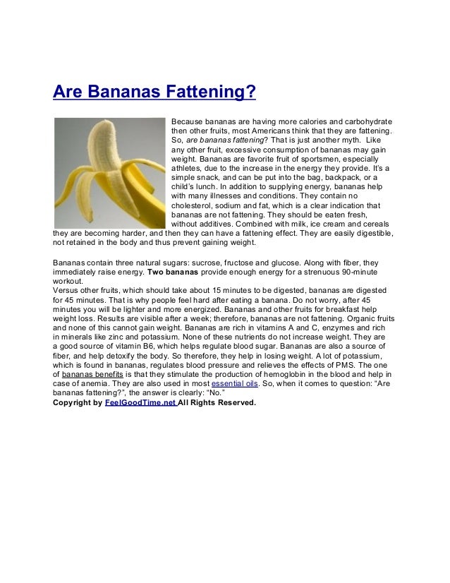 Are bananas fattening