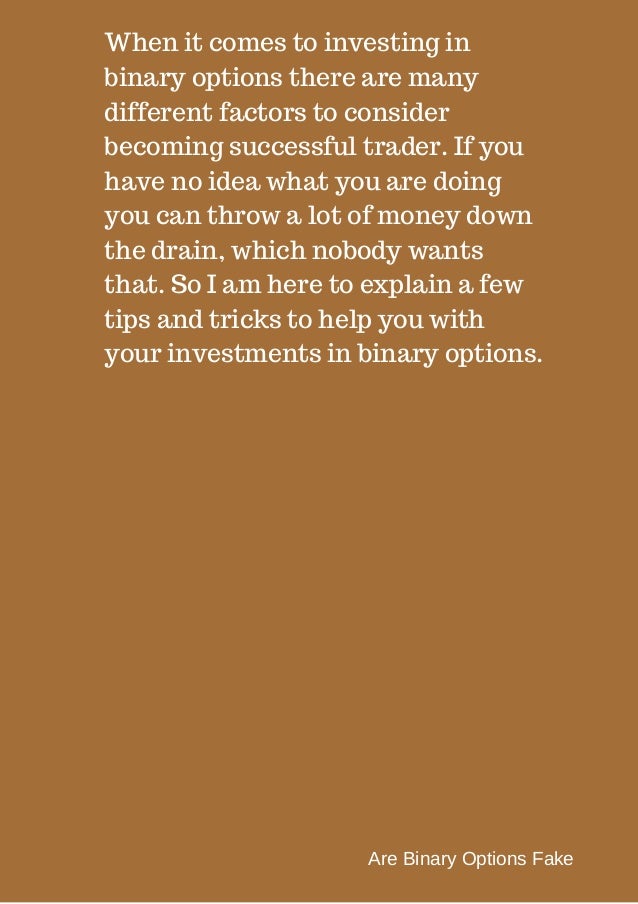 How do Binary Options Brokers Make Money? | blogger.com binary options fake money