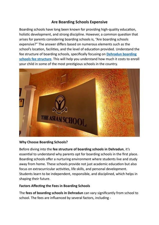 Are Boarding Schools Expensive India Schools PDF Free Download