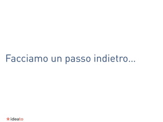 Facciamo un passo indietro…
 