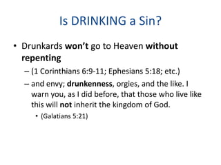 Is it a Sin to Drink Smoke or do Drugs | PPT