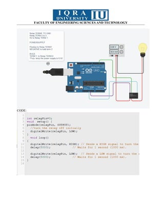 FACULTY OF ENGINEERING SCIENCES AND TECHNOLOGY
CODE:
 