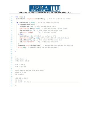 FACULTY OF ENGINEERING SCIENCES AND TECHNOLOGY
 