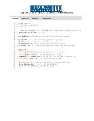 FACULTY OF ENGINEERING SCIENCES AND TECHNOLOGY
 