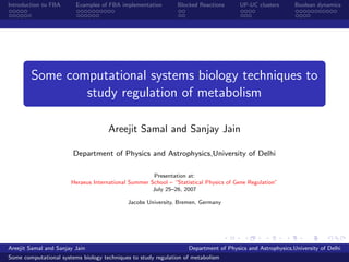 Metabolic Network Analysis | PPT