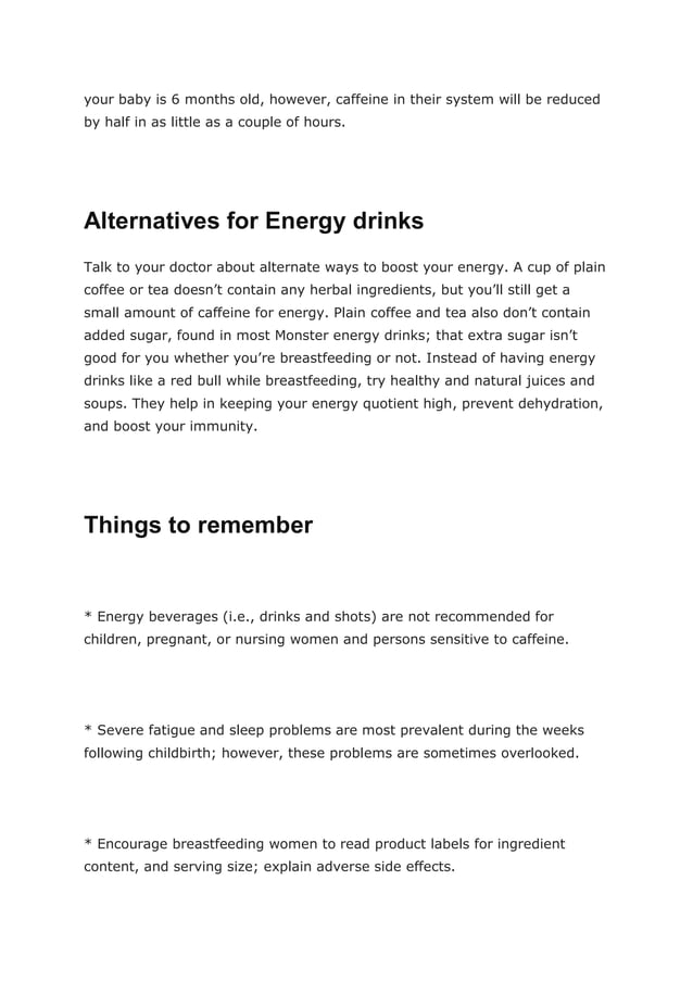 Are energy drinks safe during breastfeeding PDF