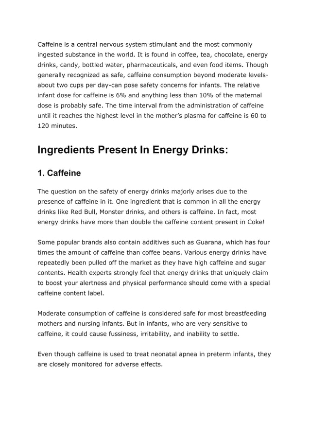 Are energy drinks safe during breastfeeding