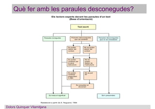 Què fer amb les paraules desconegudes?
Dolors Quinquer Vilamitjana
 