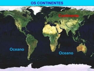 Continente
Oceano
Oceano
OS CONTINENTES
 