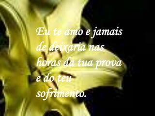 Eu te amo e jamais de deixaria nas horas da tua prova e do teu sofrimento. 