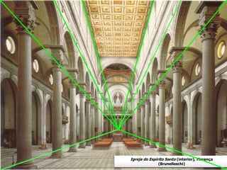 Igreja do Espírito Santo (interior), Florença
(Brunelleschi)
 