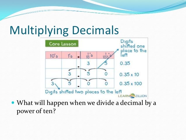 A reminder on multiplying and dividing by powers of 10