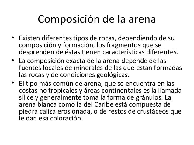Formula Quimica De La Arena De Mar