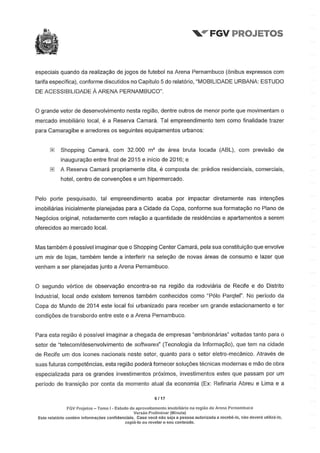 Relatório da FGV sobre a Arena Pernambuco