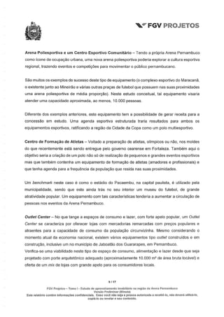 Relatório da FGV sobre a Arena Pernambuco