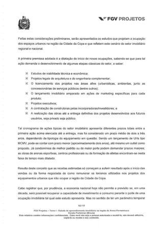 Relatório da FGV sobre a Arena Pernambuco