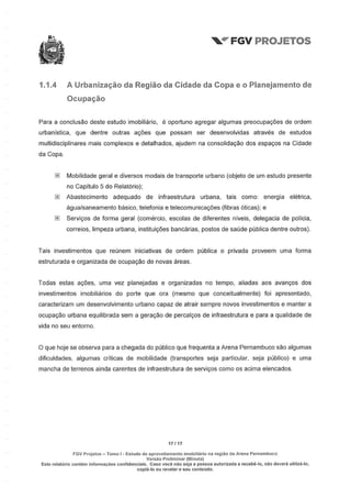 Relatório da FGV sobre a Arena Pernambuco