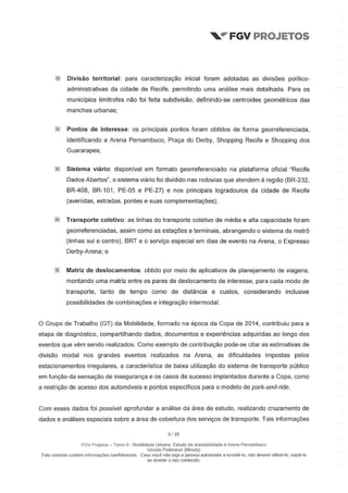 Relatório da FGV sobre a Arena Pernambuco